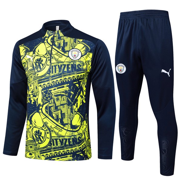 Sudadera De Training Manchester City 2024-2025 Amarillo Azul